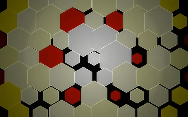 16:10 MacBook Hexagon 60fps Screensaver VJ Animation Red Gold Black