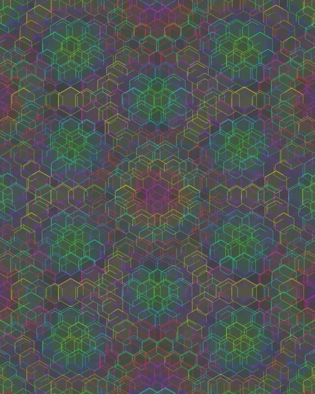 4:5 Instagram | 60fps Rotating Teal Gold Isometric Hexagon Motion Screensaver