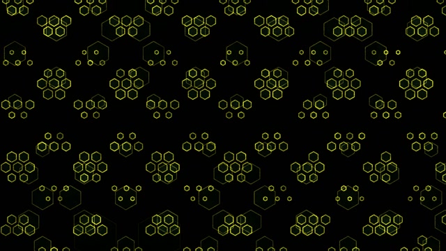 4K UHD 60fps Screensaver PC Neon Tunnel VJ Loop Yellow Hexagons