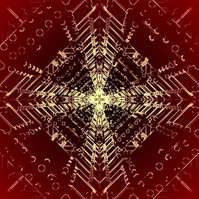 Golden Symmetrical Neon Tunnel VJ Loop 1:1 Square 60fps Screensaver