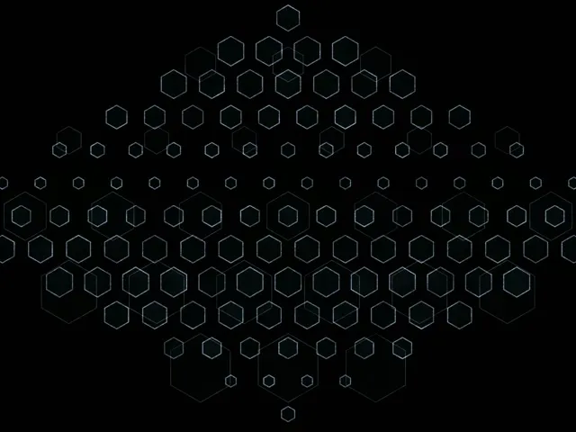 4:3 Classic 60fps neon tunnel screensaver - cyan hexagon VJ loop