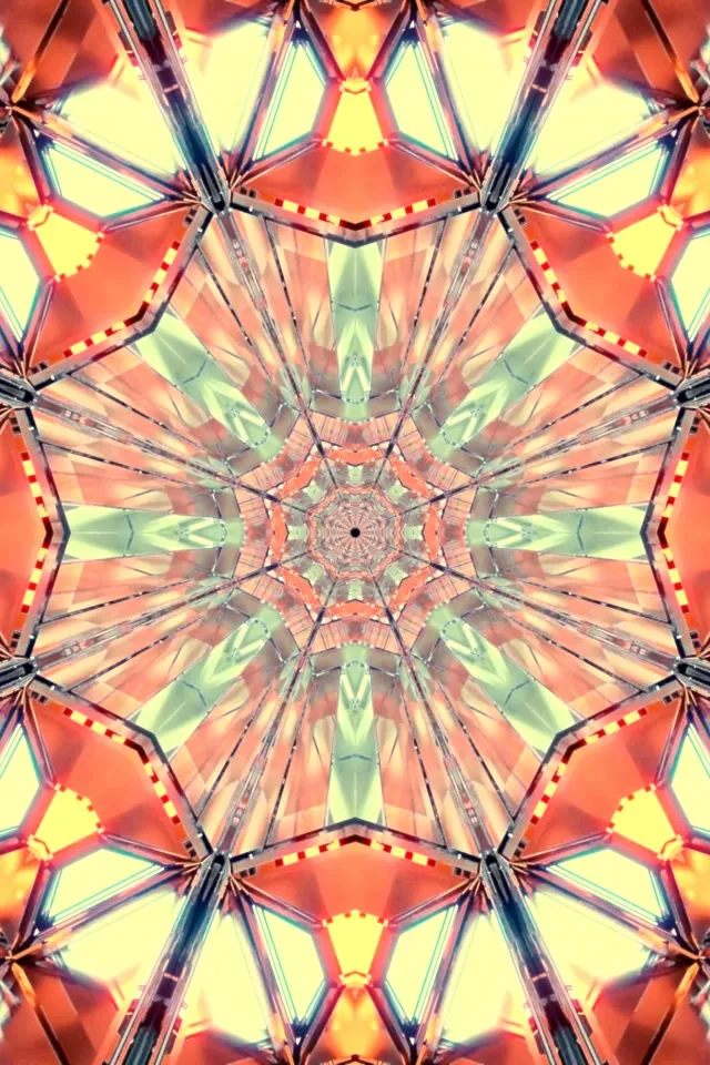 neon tunnel 2:3 photo portrait 60fps screensaver vj loop red cyan fractals symmetry