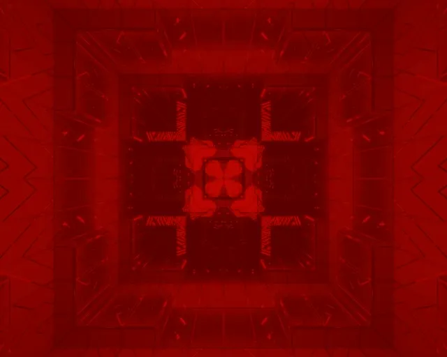 Red Neon Tunnel 5:4 Industrial VJ Loop 60fps Screensaver Pulsating Cubic Vortex