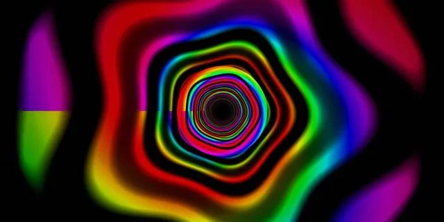 2:1 Univisium | 60fps Neon Spiral Screensaver | VJ Loop Rainbow Kaleidoscope