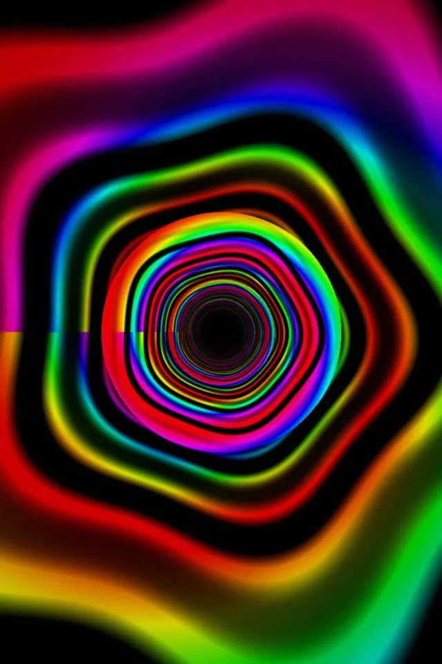 2:3 Photo Portrait | 60fps Rainbow Spiral Screensaver | VJ Animation Kaleidoscope