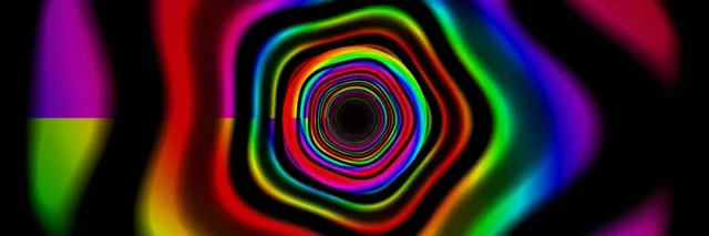 3:1 Triple Wide | 60fps Neon Spiral | VJ Background Motion Kaleidoscope Loop