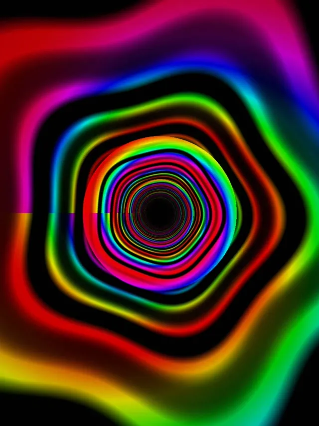 3:4 iPad Portrait | 60fps Spiral Kaleidoscope Screensaver | VJ Neon Motion Loop