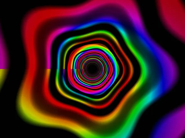 4:3 Classic | 60fps Neon Spiral Kaleidoscope Screensaver | VJ Animation Loop