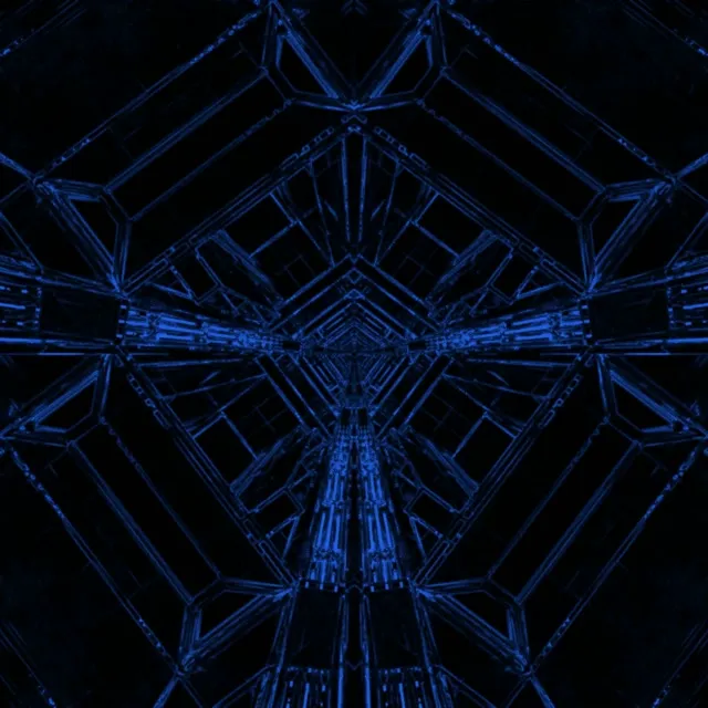 Blue Neon Tunnel Screensaver 1:1 Square 60fps VJ Loop PC Laptop