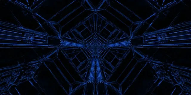 Blue Neon Tunnel Screensaver 2:1 Univisium 60fps VJ Loop PC Laptop