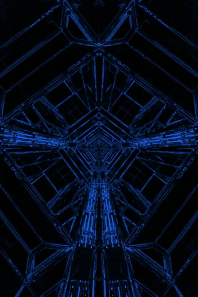 Blue Neon Tunnel Screensaver 60fps 2:3 Photo Portrait Vj Loop