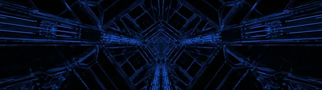 Blue Neon Tunnel Screensaver 32:9 Super Ultrawide 60fps VJ Loop PC