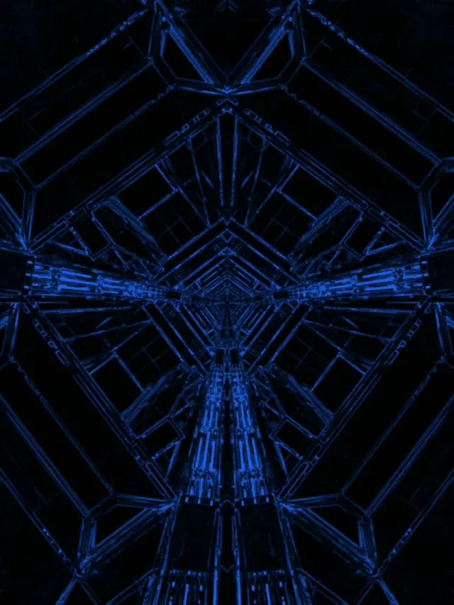 Blue Neon Tunnel Screensaver 3:4 iPad Portrait 60fps Vj Loop