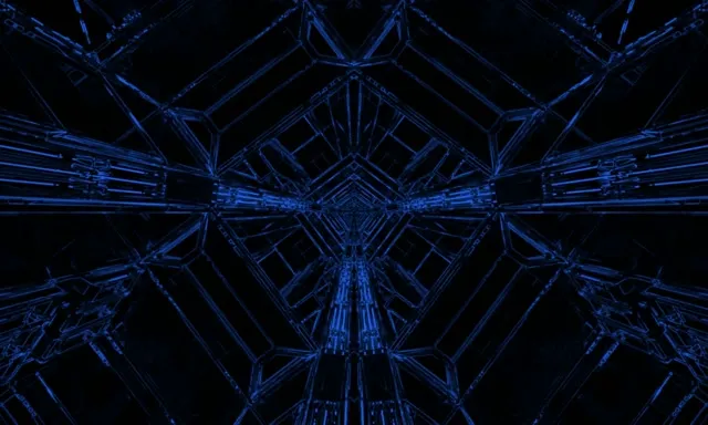 Blue Neon Tunnel Screensaver 5:3 Wide 60fps VJ Loop PC Laptop