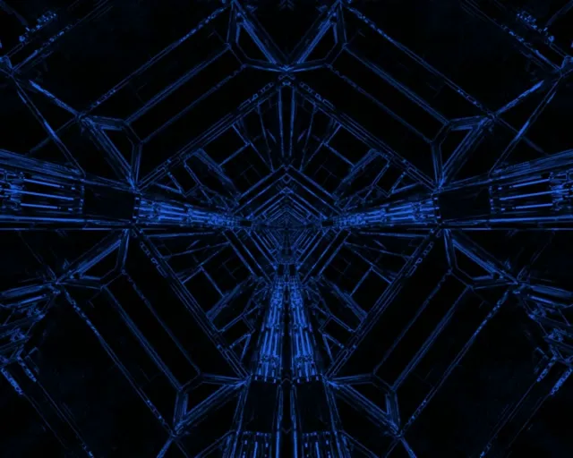 Blue Neon Tunnel Screensaver 5:4 Industrial 60fps VJ Loop PC Laptop