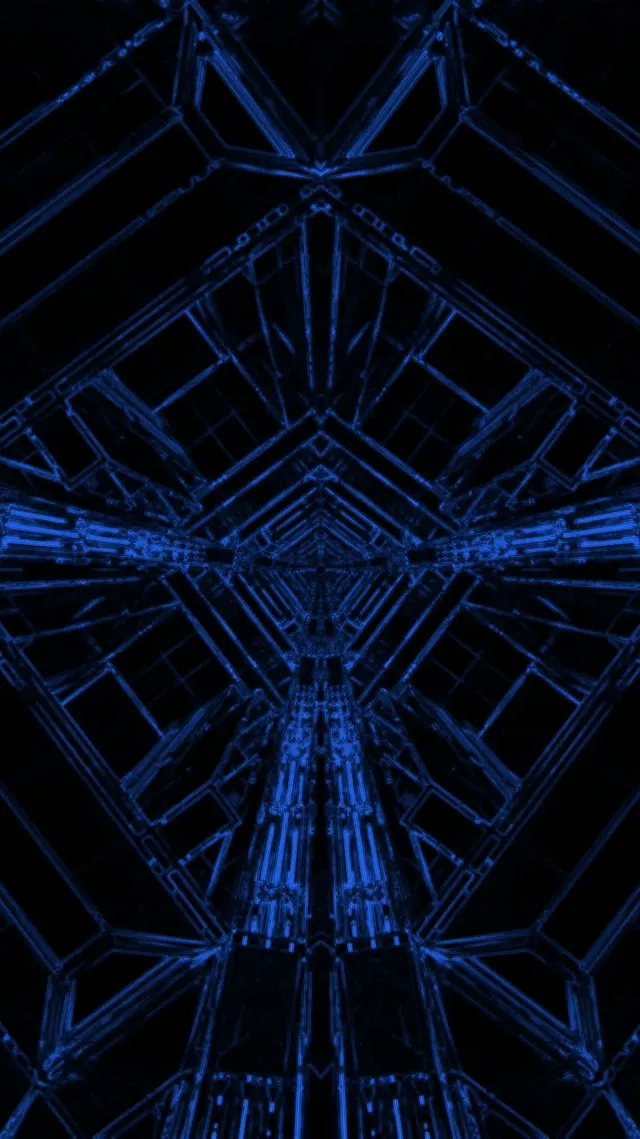 Blue Neon Tunnel Screensaver 60fps 9:16 Reels VJ Loop PC Laptop