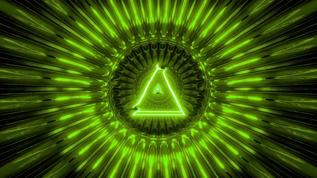Neon tunnel 4k uhd 60fps screensaver green triangle vj loop