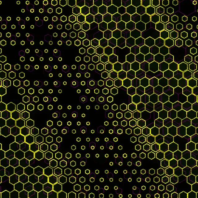 1:1 Square 60fps Hexagon Screensaver | Yellow Neon Live Wallpaper