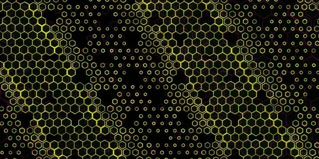 2:1 Univisium 60fps Yellow Hexagons Screensaver | Motion VJ Loop