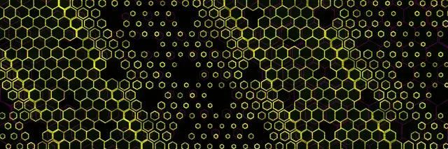3:1 Triple Wide 60fps Yellow Hex Screensaver | Motion VJ Background