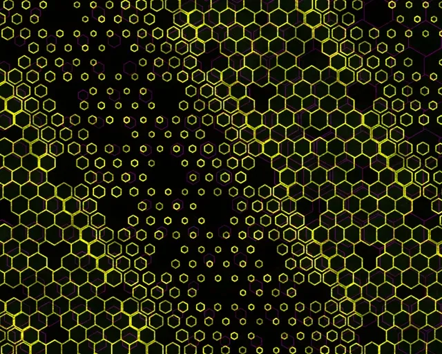 5:4 Industrial 60fps Hexagons Screensaver | Yellow Neon VJ Loop