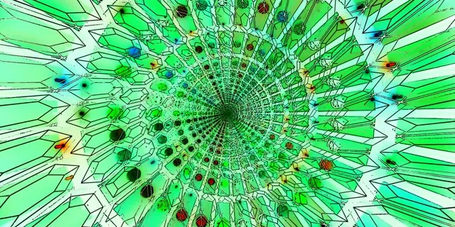 Green Crystal Neon Tunnel Screensaver 2:1 Univisium 60fps VJ Loop