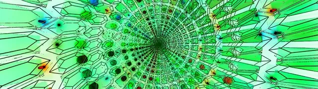 Green Crystal Neon Tunnel Screensaver 32:9 Super Ultrawide 60fps VJ Loop