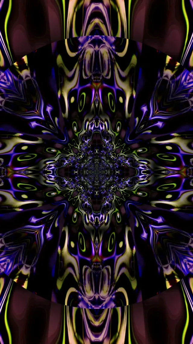 9:16 Reels 60fps Neon Tunnel Screensaver Pink Blue Fractal Burst Vj Animation