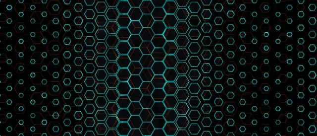 21:9 Ultrawide 60FPS Cyan Hexagon Grid Screensaver | VJ Animation