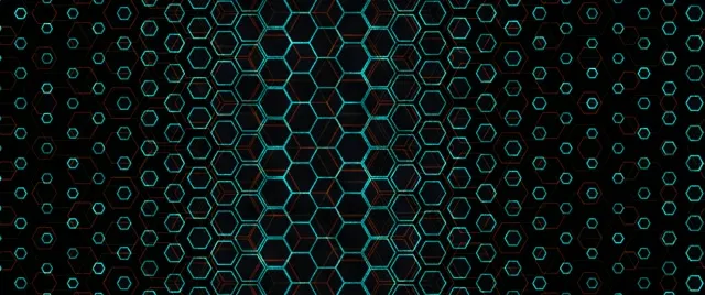 2.39:1 Cinemascope 60FPS Hexagon Grid VJ Screensaver | Neon Motion