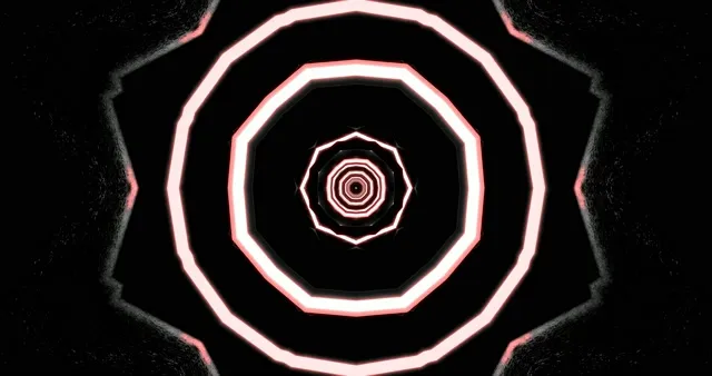 Neon Tunnel Red Octagon Screensaver 4K UHD 60fps Vj Loop