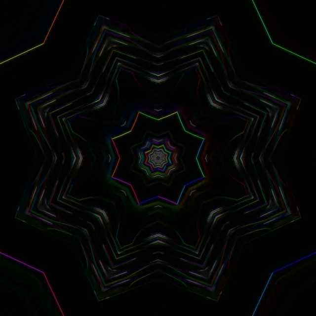 Neon Tunnel Vj Loop | Kaleidoscope Star | 1:1 Square 60fps Screensaver