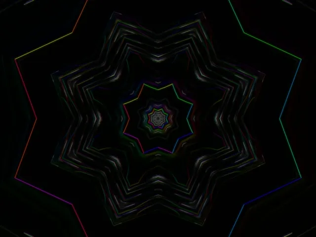 4:3 Classic 60fps Neon Tunnel Screensaver - Kaleidoscope Vj Loop