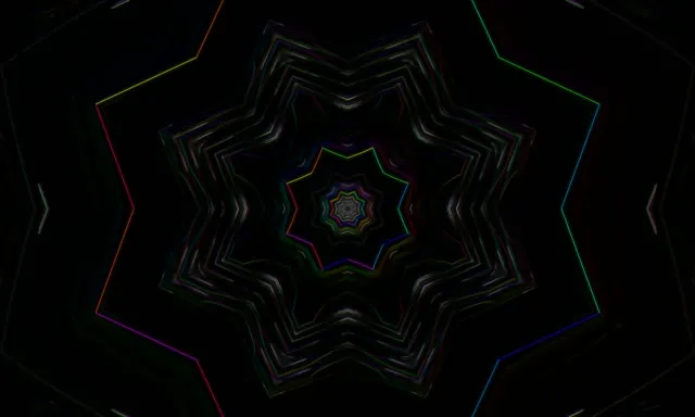 Neon Tunnel VJ Loop 60fps Colorful Kaleidoscope Screensaver 5:3 Wide