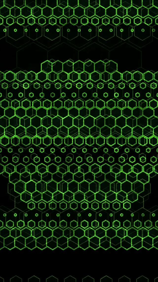 9:16 Reels 60fps Screensaver Neon Tunnel VJ Animation Green Geometric Shapes