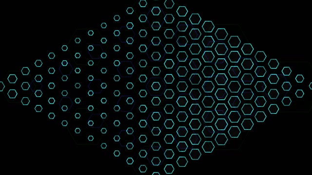 4K UHD 60fps Screensaver PC Neon Tunnel VJ Loop Cyan Hexagons