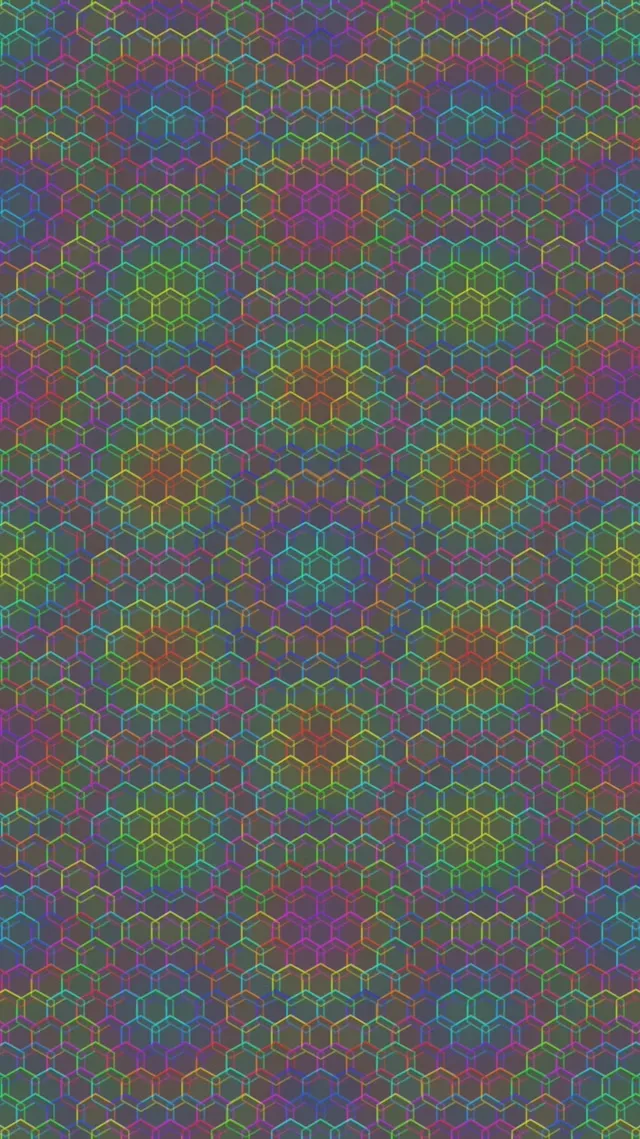 9:16 Reels 60fps Screensaver - Rotating Magenta Cyan Lime Hexagon VJ Animation