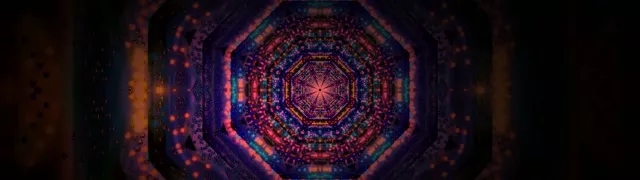 32:9 Ultrawide Neon Tunnel VJ Loop - Spiraling Octagon Vortex 60fps Screensaver