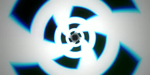 2:1 Univisium 60fps Screensaver Neon Tunnel Motion Background Glowing Blue Hazard