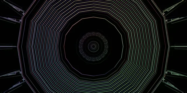 Octagonal Neon Tunnel VJ Loop 2:1 Univisium 60fps Screensaver
