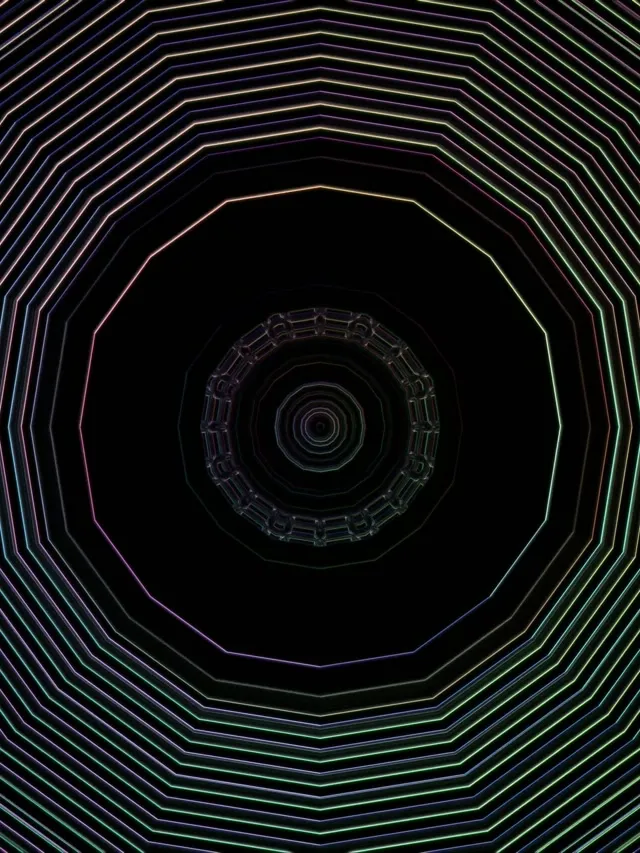Neon Tunnel Octagon Vortex Loop 3:4 iPad Portrait 60fps Screensaver VJ