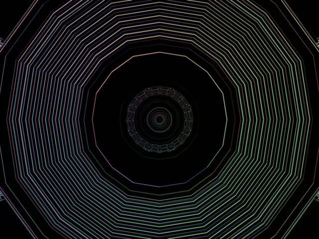 Hypnotic Neon Tunnel Vortex Loop - 4:3 Classic 60fps Screensaver