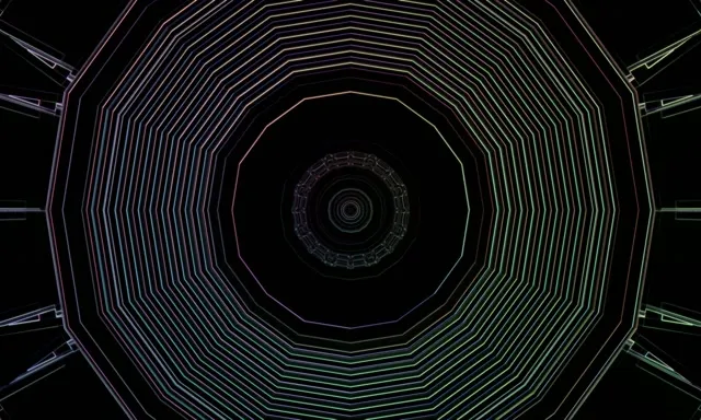 Neon Tunnel Concentric Octagon Vortex VJ Loop 5:3 Wide 60fps Screensaver
