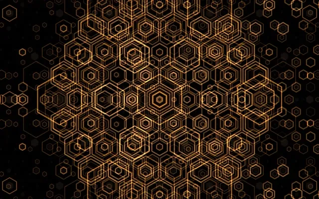 16:10 MacBook 60fps Hexagon Screensaver VJ Animation Gold Neon