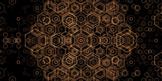 2:1 Univisium 60fps Golden Hexagon Screensaver Motion Background