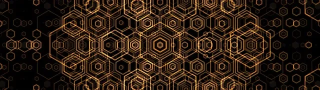 32:9 Super Ultrawide 60fps Hexagon Screensaver VJ Loop Black Gold