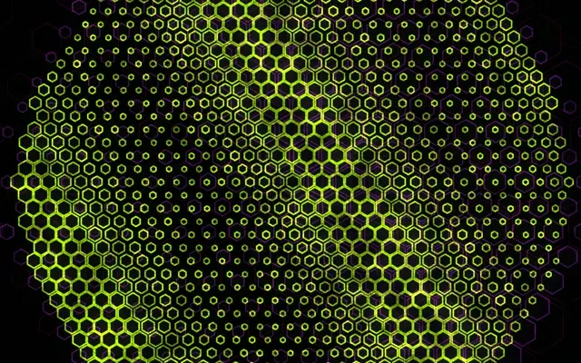16:10 MacBook 60fps Screensaver Neon Tunnel VJ Animation Yellow Honeycomb