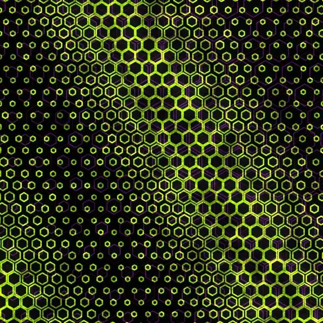 1:1 Square 60fps Screensaver Neon Tunnel Live Wallpaper Yellow Honeycomb