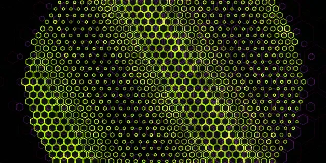 2:1 Univisium 60fps Screensaver Neon Tunnel Motion Background Yellow Hex