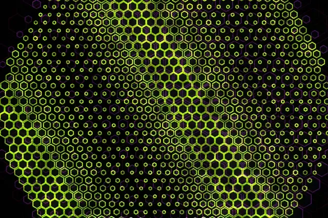 3:2 Surface 60fps Screensaver Neon Tunnel VJ Loop Yellow Geometric Pattern